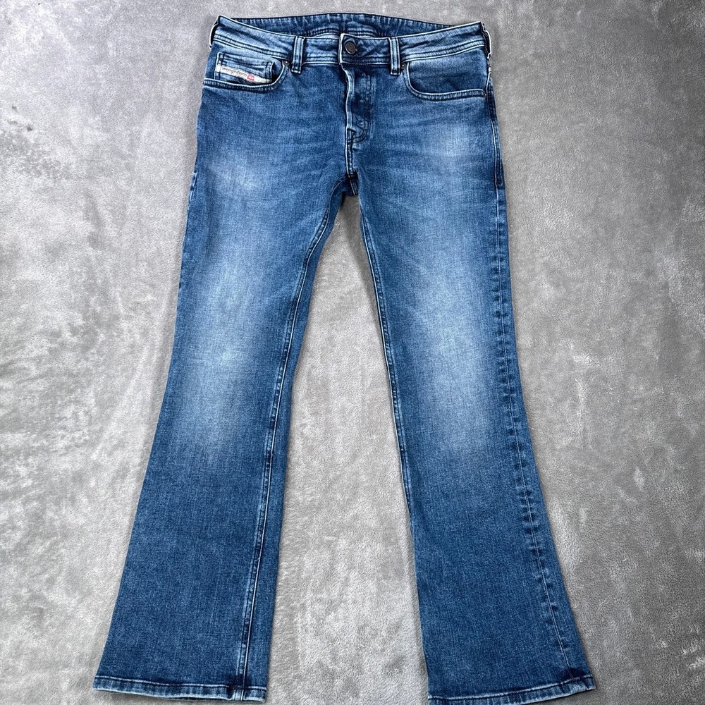 Diesel Jeans Mens 31x30 Blue Zatiny Regular Bootcut Button Fly Flare 00900